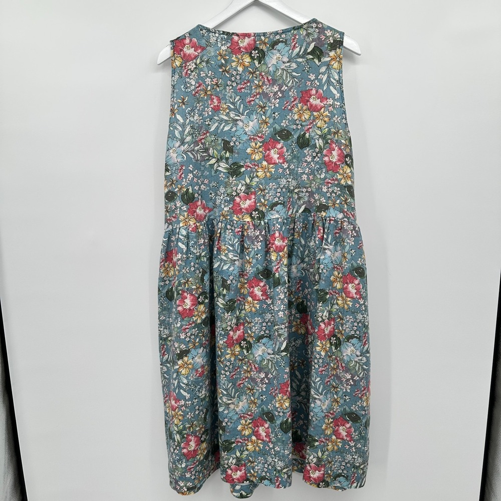 Yuvita 100% Linen Dress Size XL Pockets Garden Party Grannycore Cottagecore Boho - Picture 9 of 11